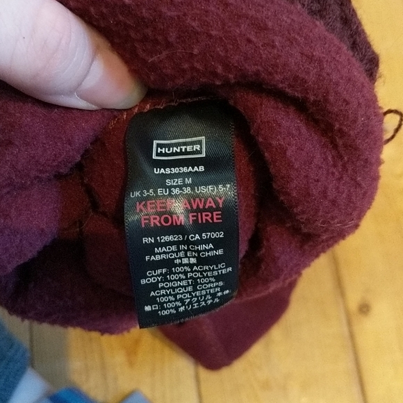 Dark Red Hunter Boots Tall Socks Medium - Picture 2 of 4